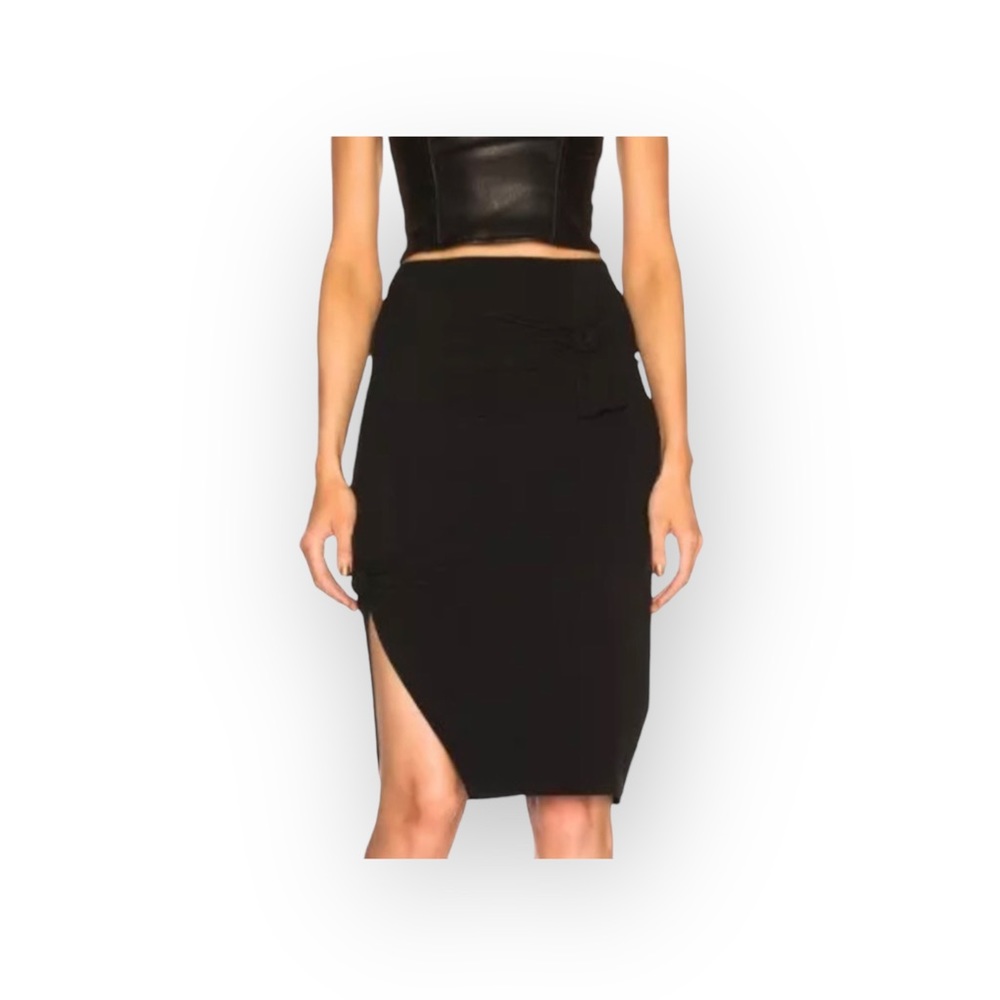 new Helmut Lang ♌︎ Slinky Sexy Knot Mini Skirt ♌︎ Black Stretch Jersey ♌︎ Large - Picture 11 of 17